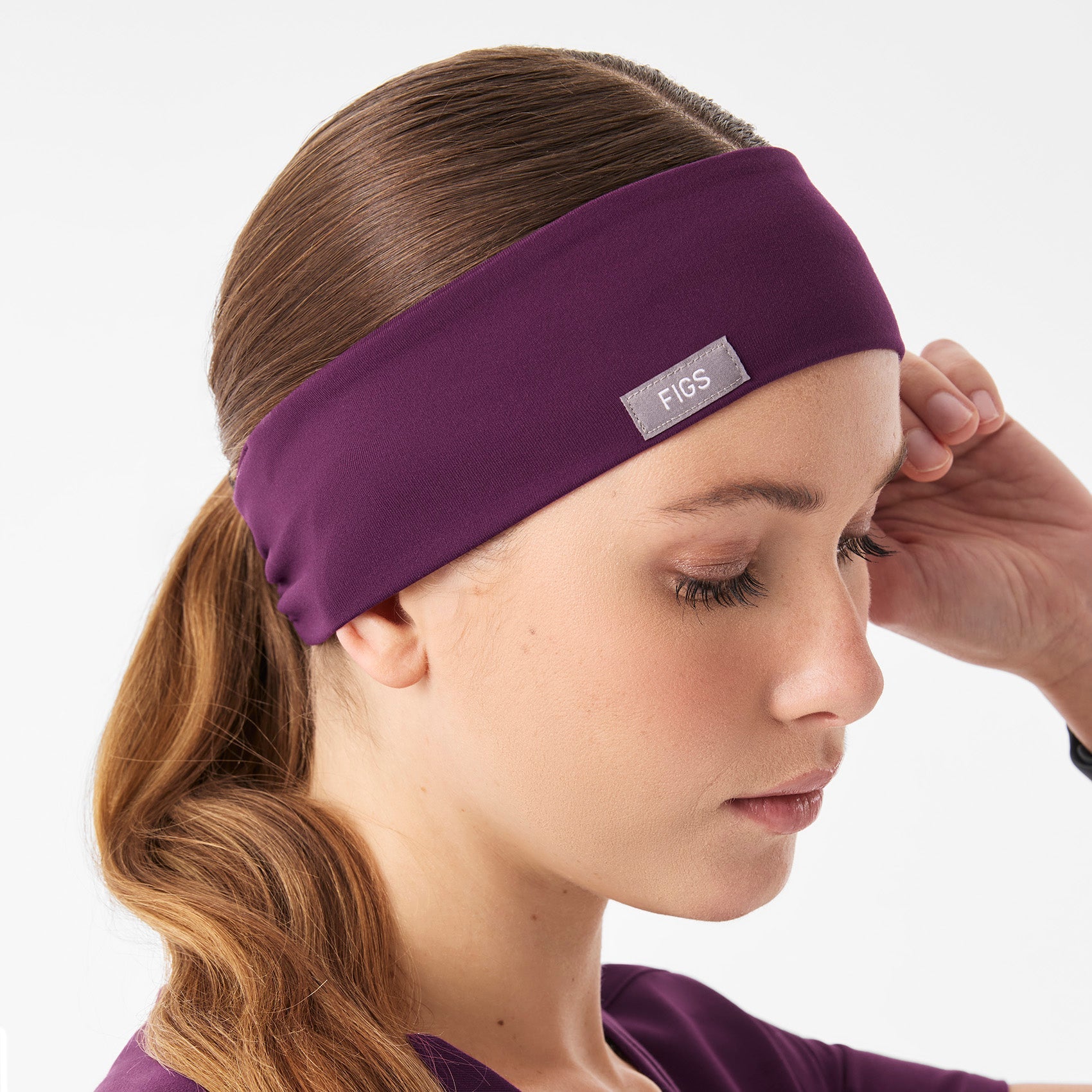 FIGS Cinched Headband - Deep Purple
