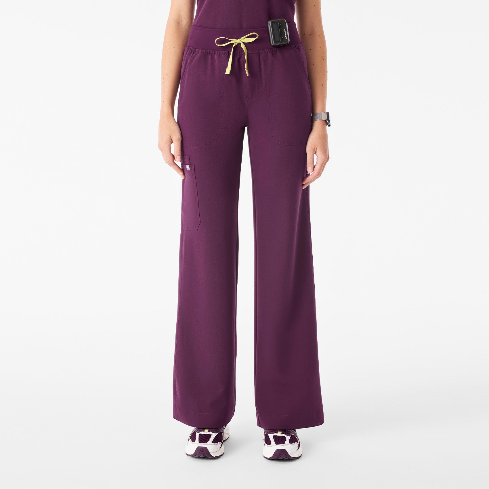Isabel High-Rise Wide-Leg Scrub Pant - Deep Purple
