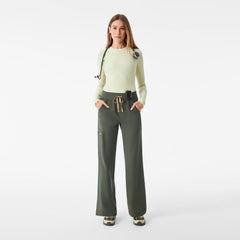 Lacey Ruffle Long-Sleeve Underscrub - Light Celery
