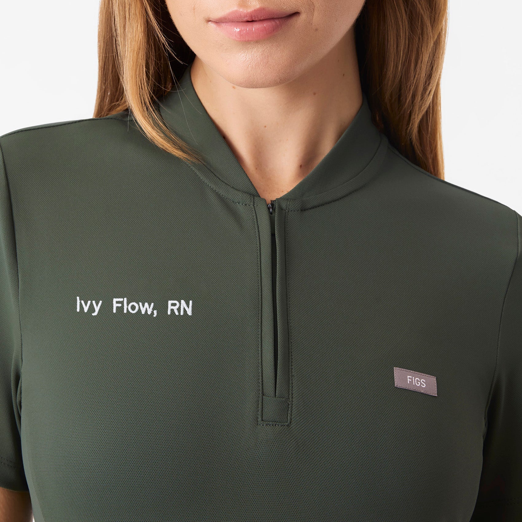 Bree Slim Scrub Top - Moss