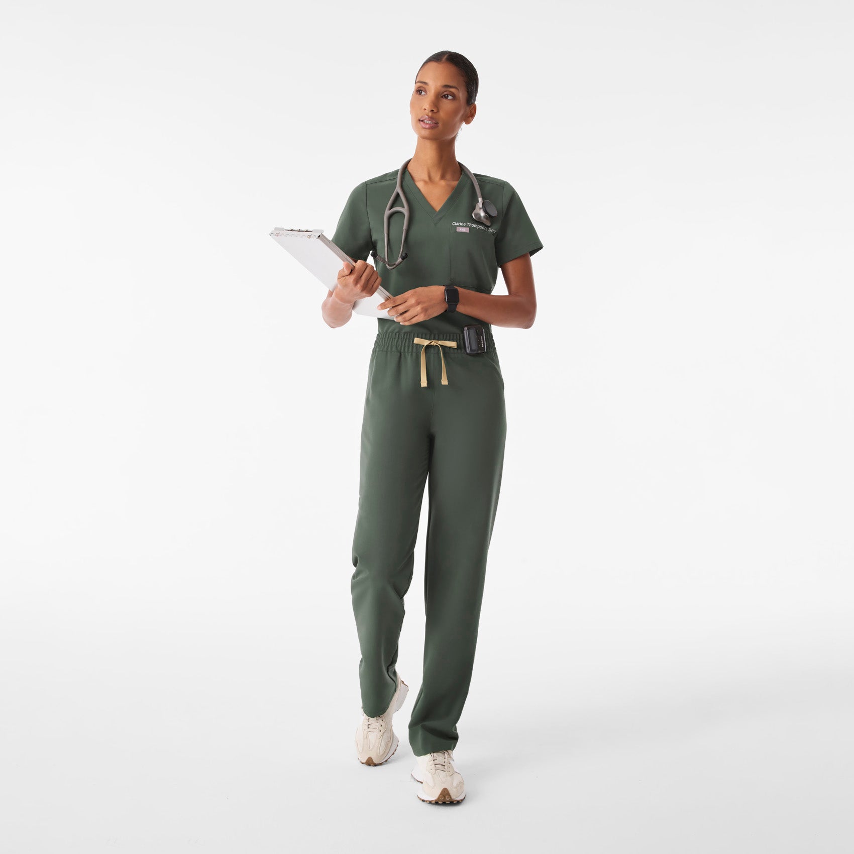 Livingston Ruched Straight-Leg Scrub Pant™  - Moss