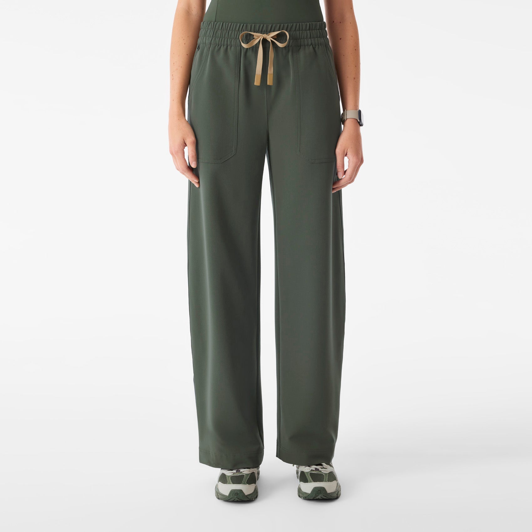 Roslyn Wide-Leg Scrub Pant  - Moss
