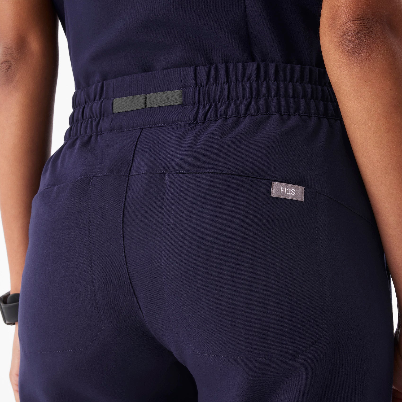 Isabel Ruched Wide-Leg Scrub Pant - Navy