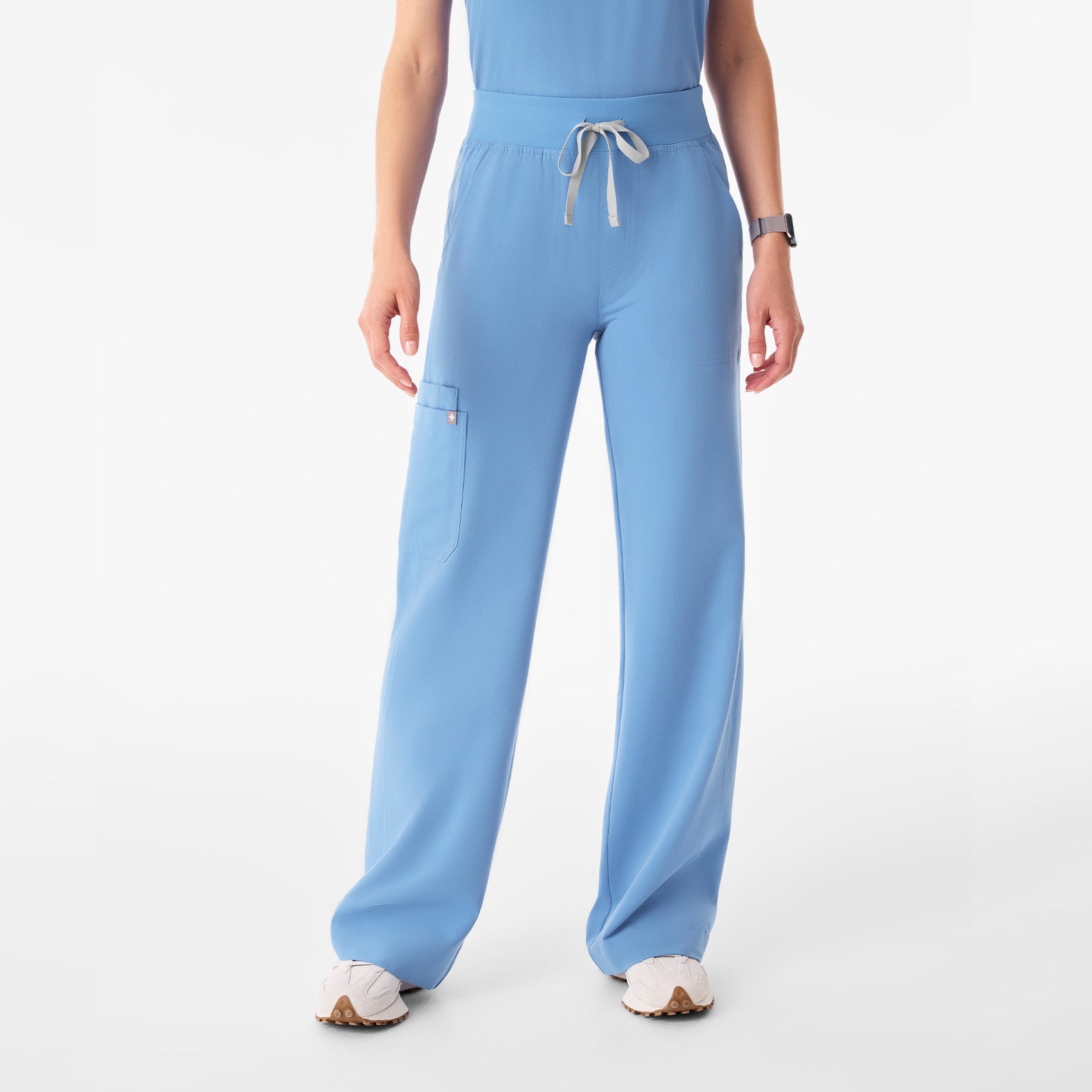 Isabel High-Rise Wide-Leg Scrub Pant - Ceil Blue