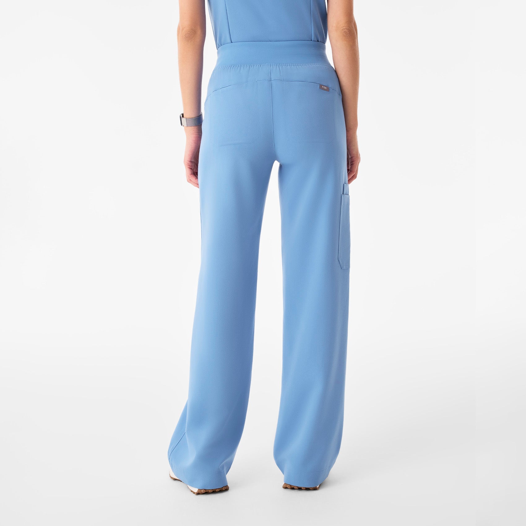 Isabel High-Rise Wide-Leg Scrub Pant - Ceil Blue