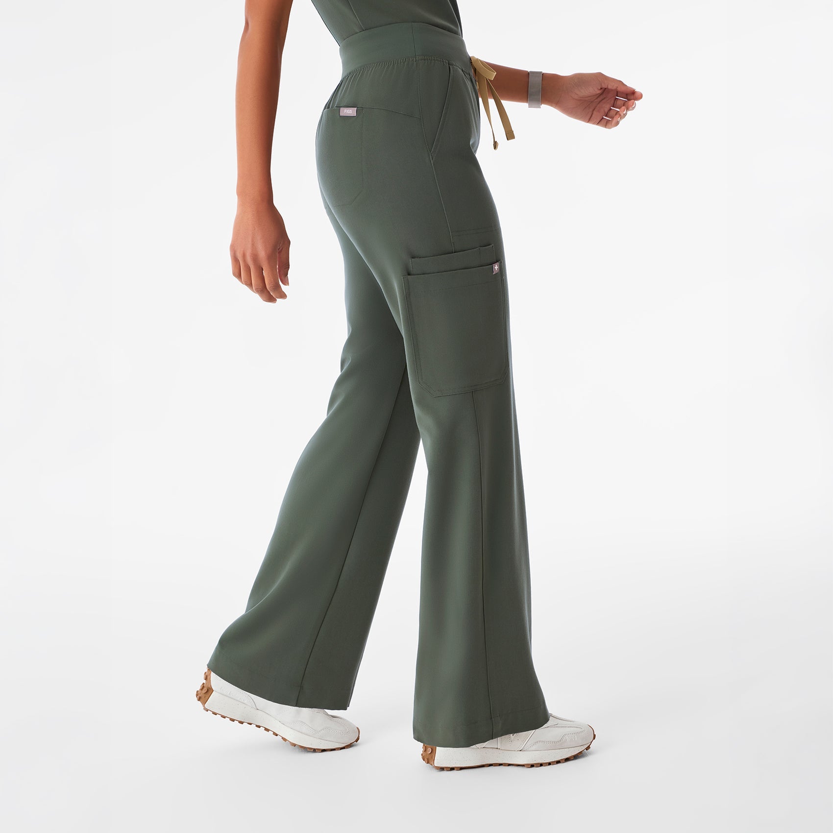 Isabel High-Rise Wide-Leg Scrub Pant - Moss