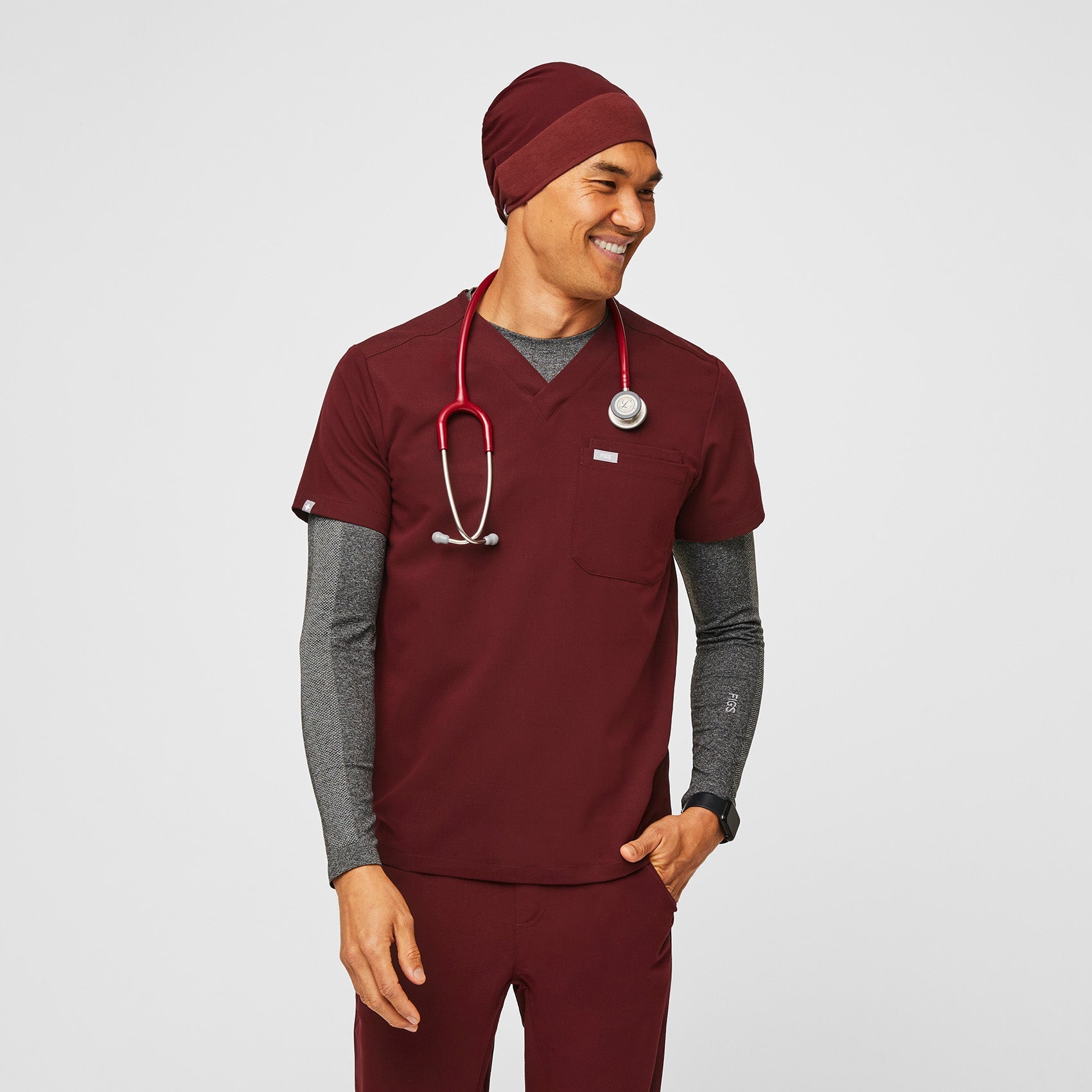 Modern Expandable Scrub Cap - Burgundy