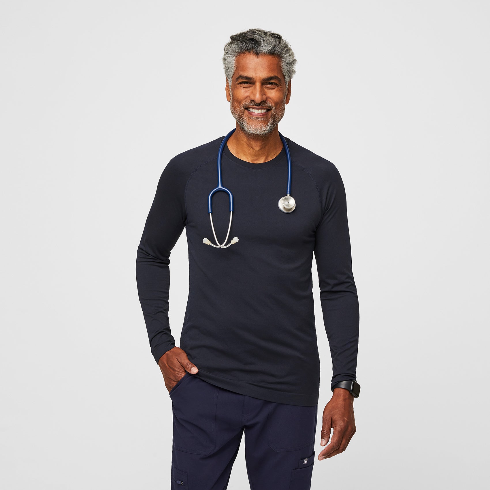 Makato Seamless Long-Sleeve Underscrub - Navy