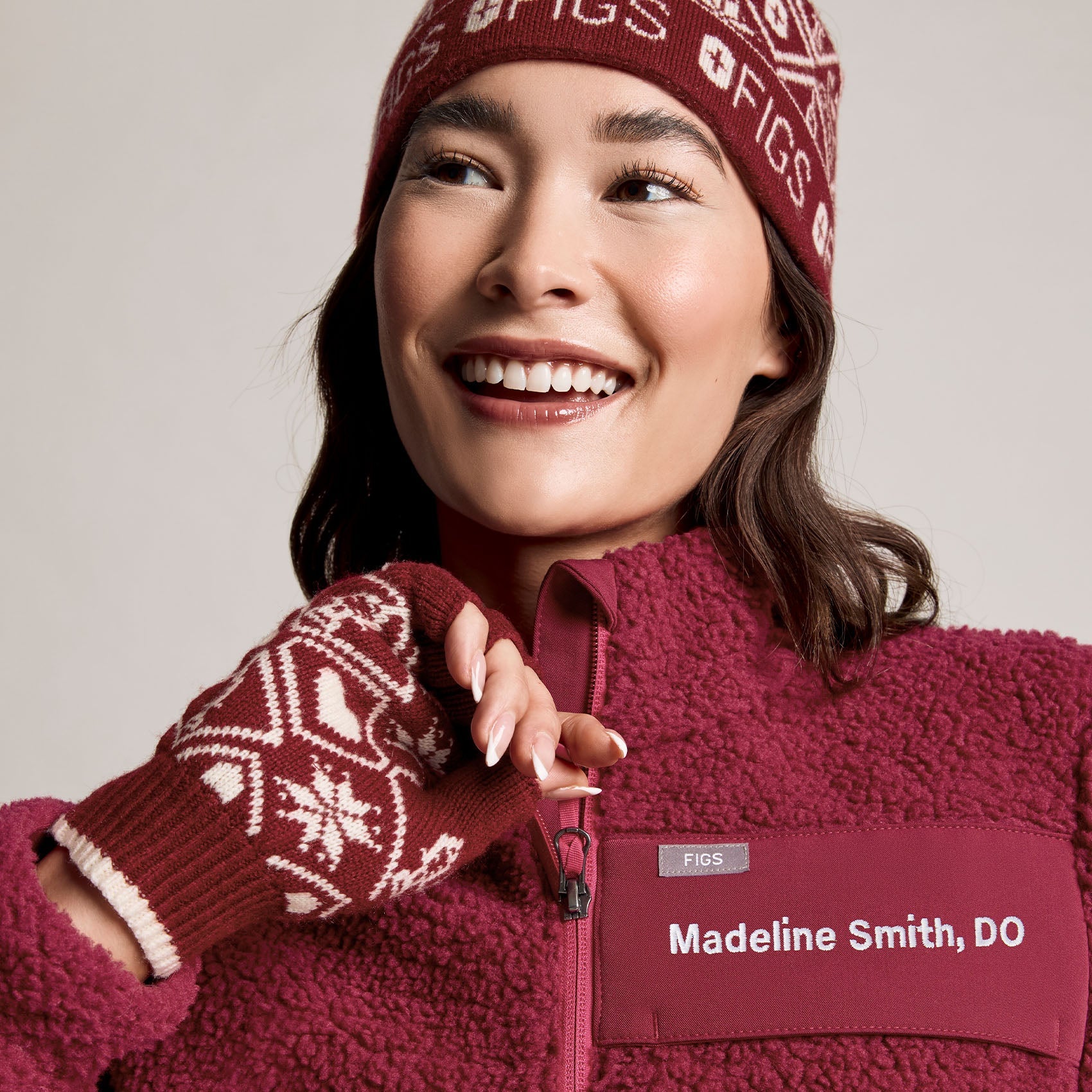 High-Pile Fleece Pullover - Deep Cranberry