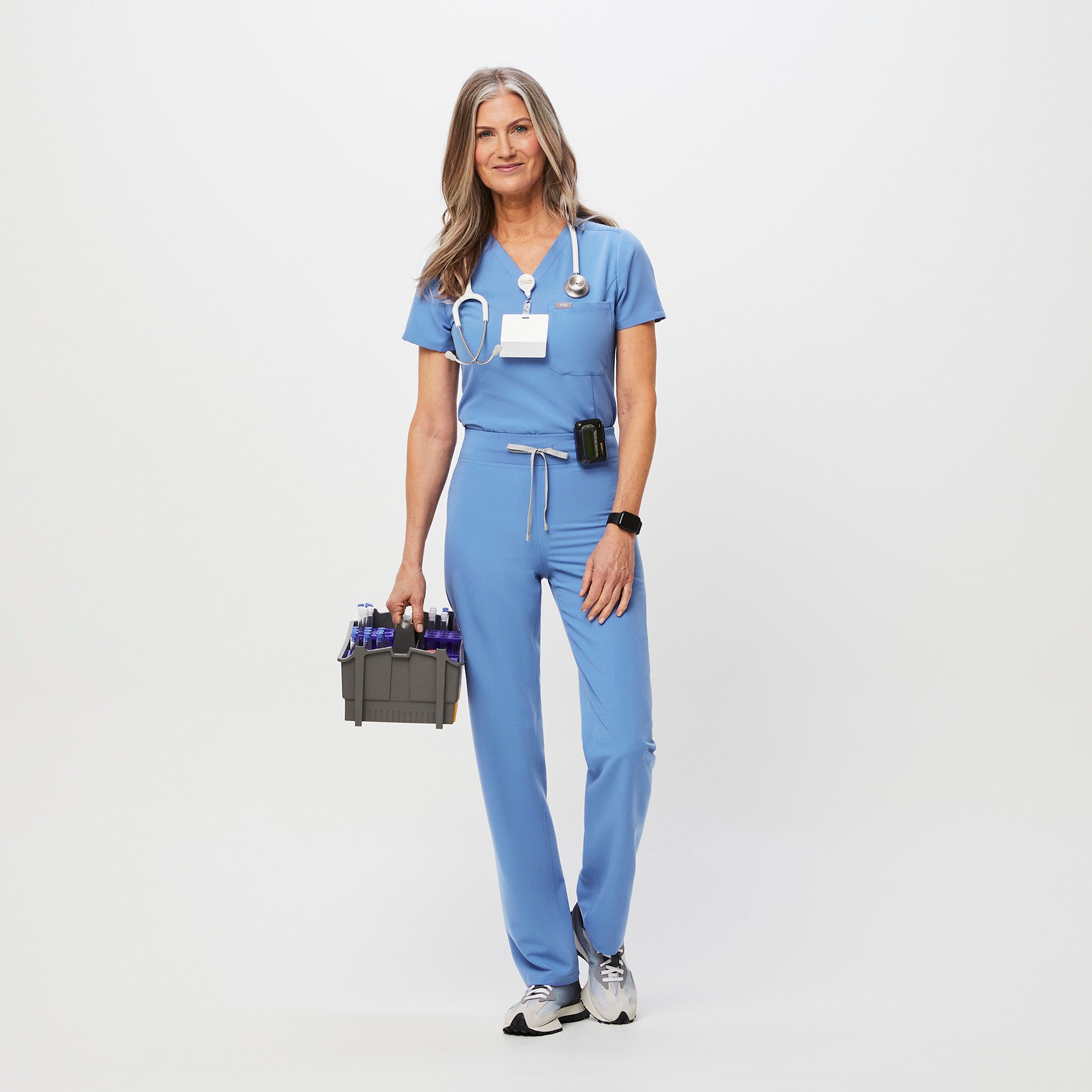 Livingston High-Rise Straight-Leg Scrub Pant™ - Ceil Blue
