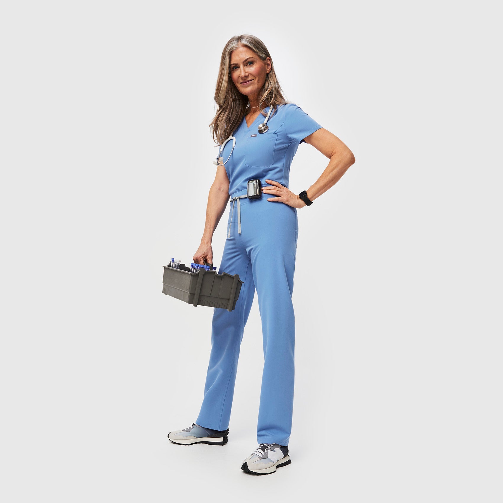 Livingston High-Rise Straight-Leg Scrub Pant™ - Ceil Blue