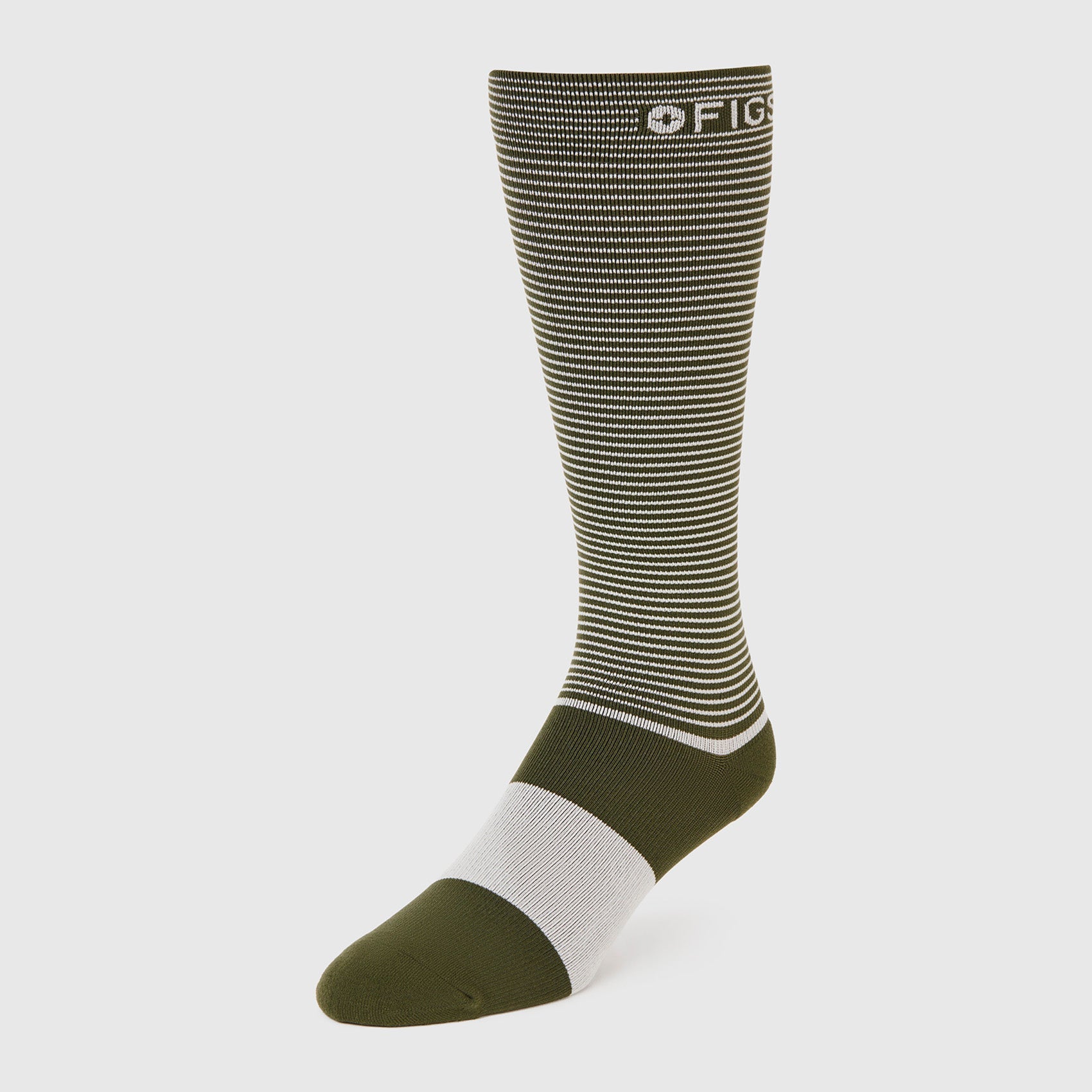 FIGS Compression Socks - Double Stripe/Moss