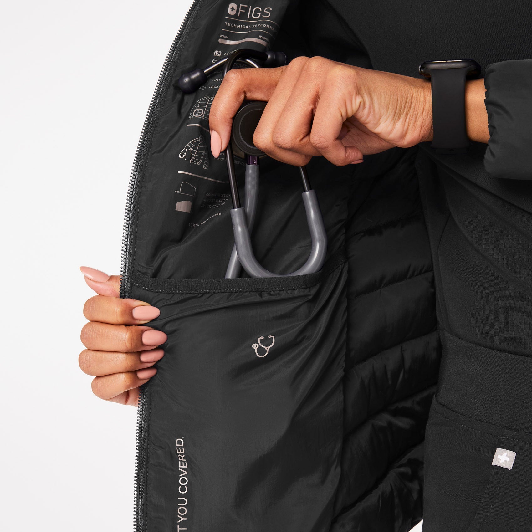 Packable Puffer Jacket - Black