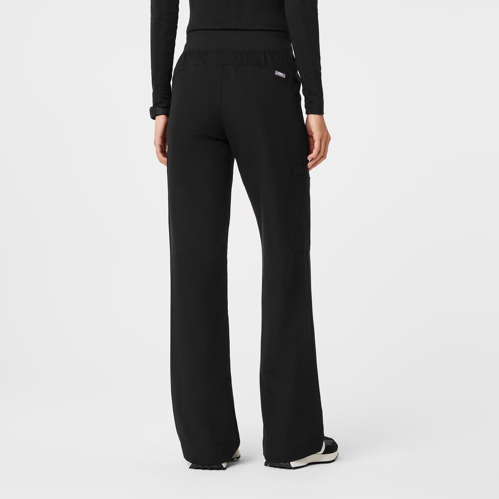 Isabel High-Rise Wide-Leg Scrub Pant - Black
