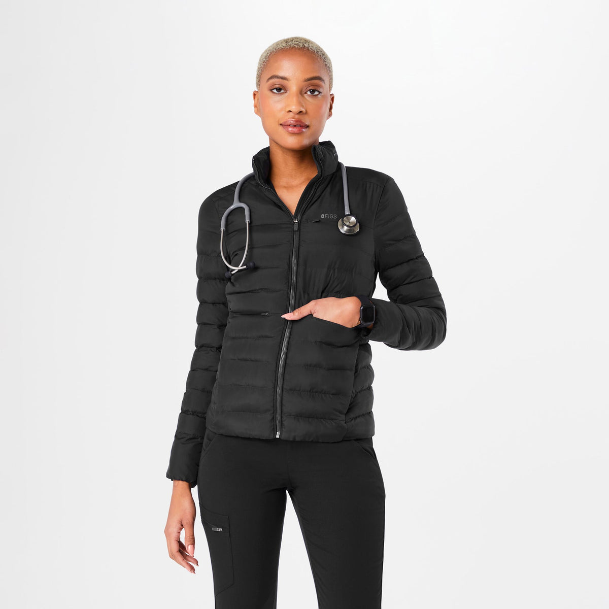 Packable Puffer Jacket - Black