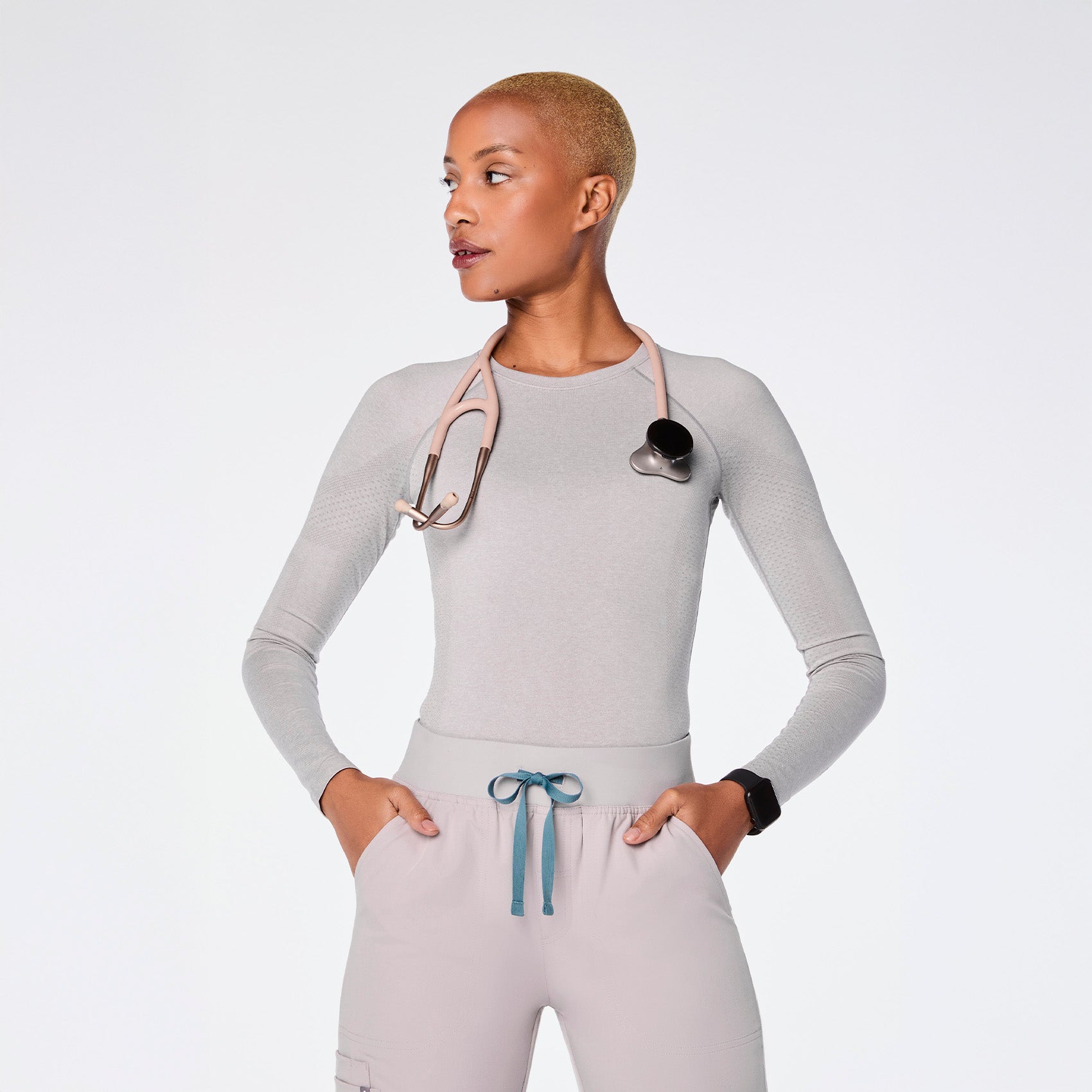 Salta Seamless Long-Sleeve Underscrub - Slate