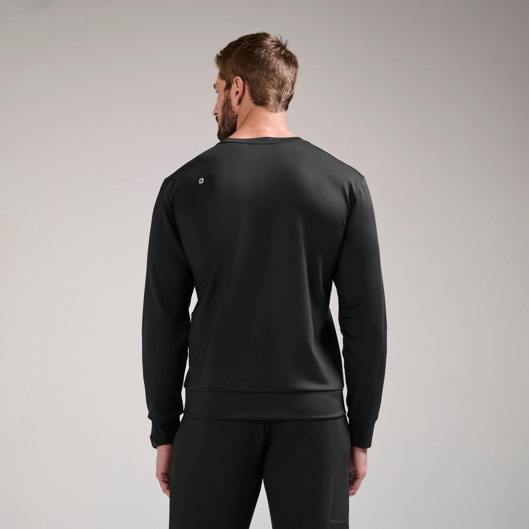 Destin Relaxed Long-Sleeve Scrub Top - Black