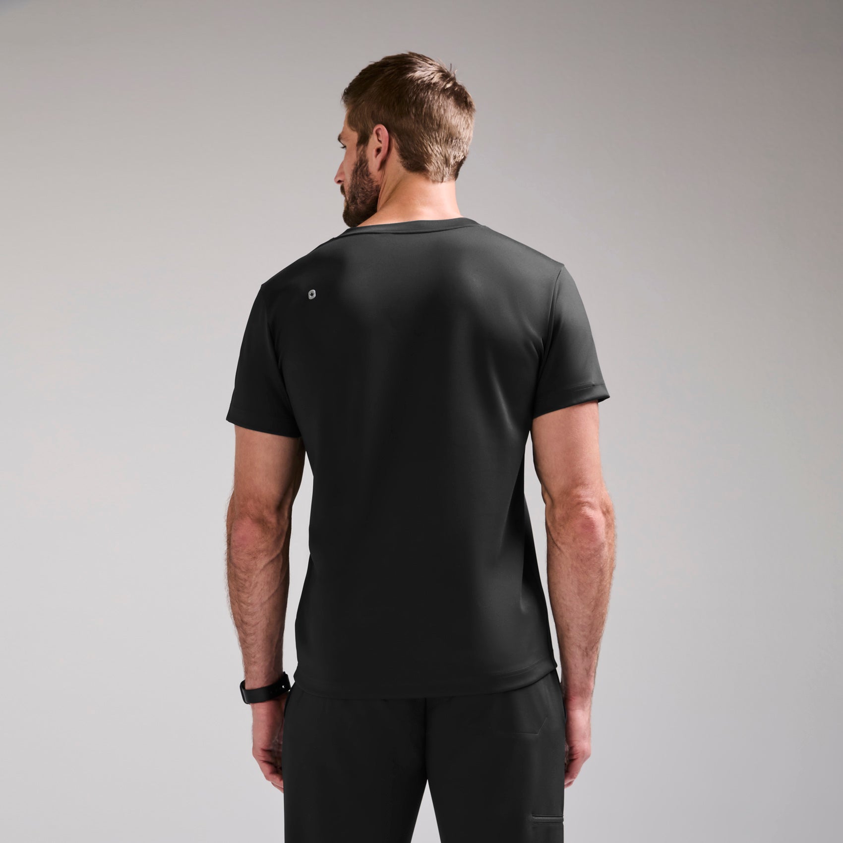 Logan V-Neck Scrub Top - Black