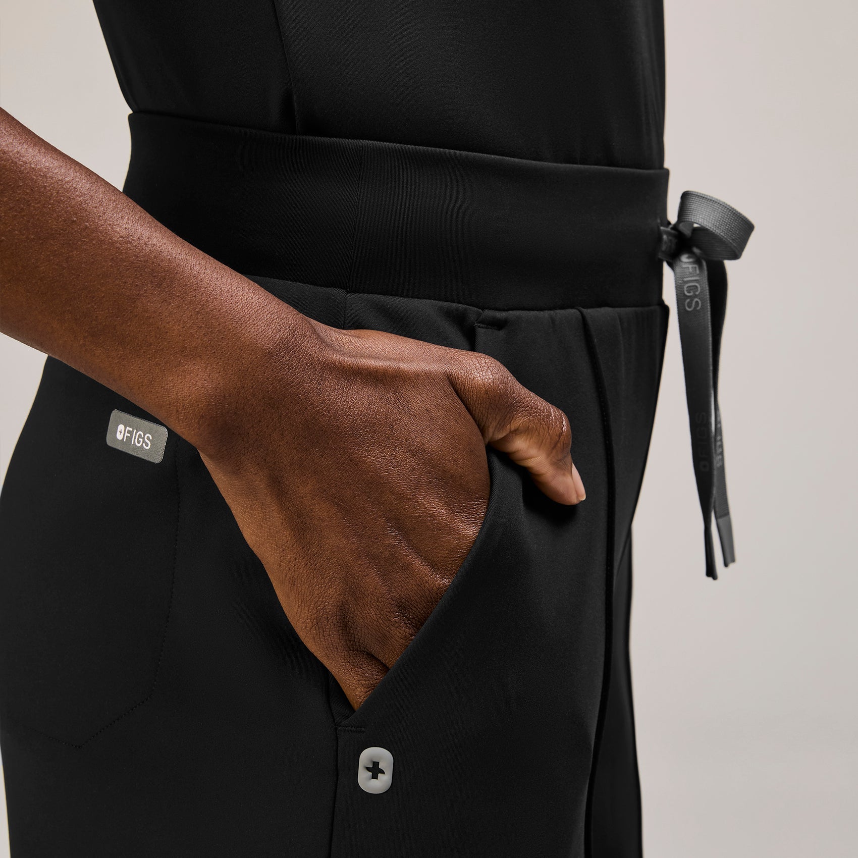 Salina High-Rise Wide-Leg Scrub Pant - Black