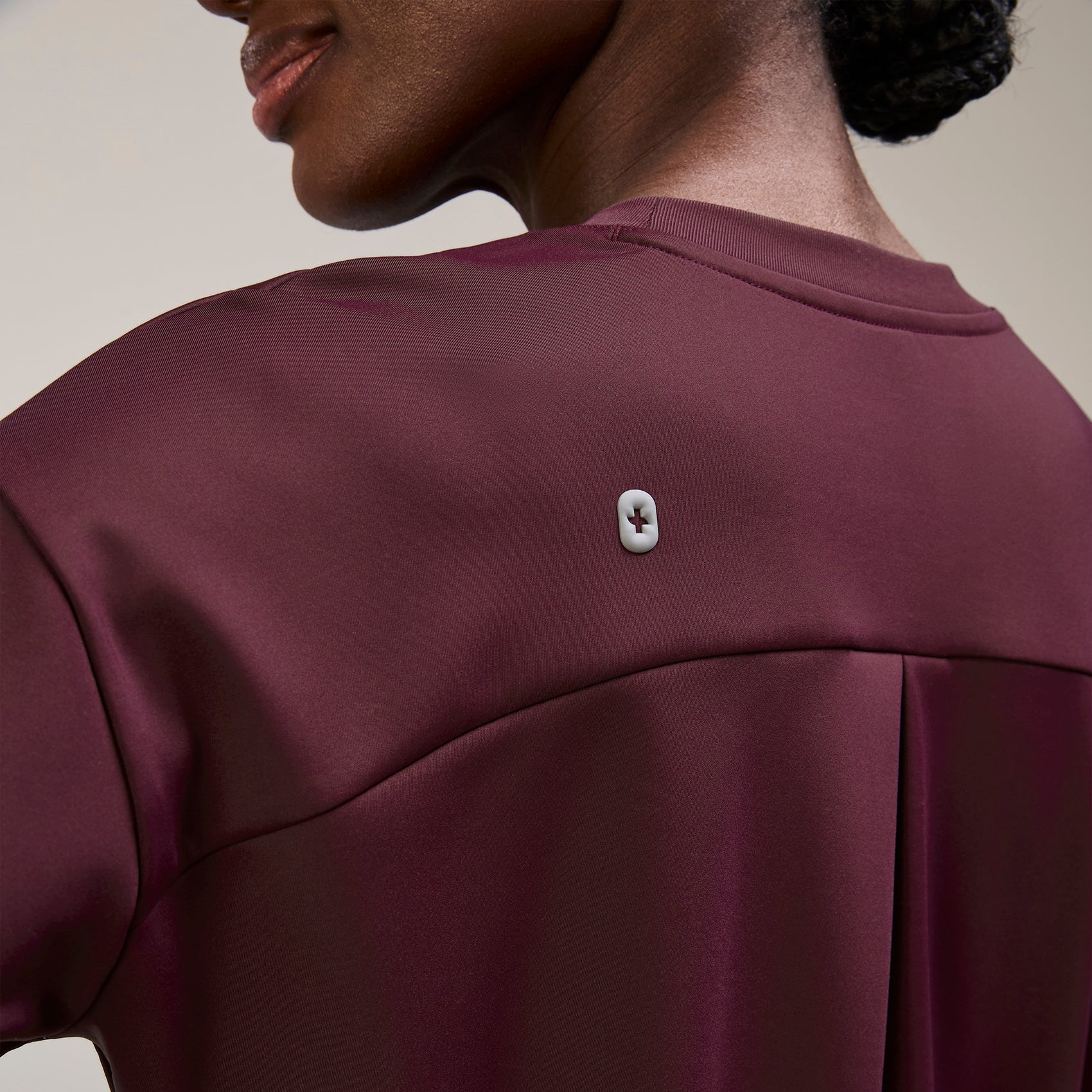 Cornelia Long-Sleeve Scrub Top - Burgundy