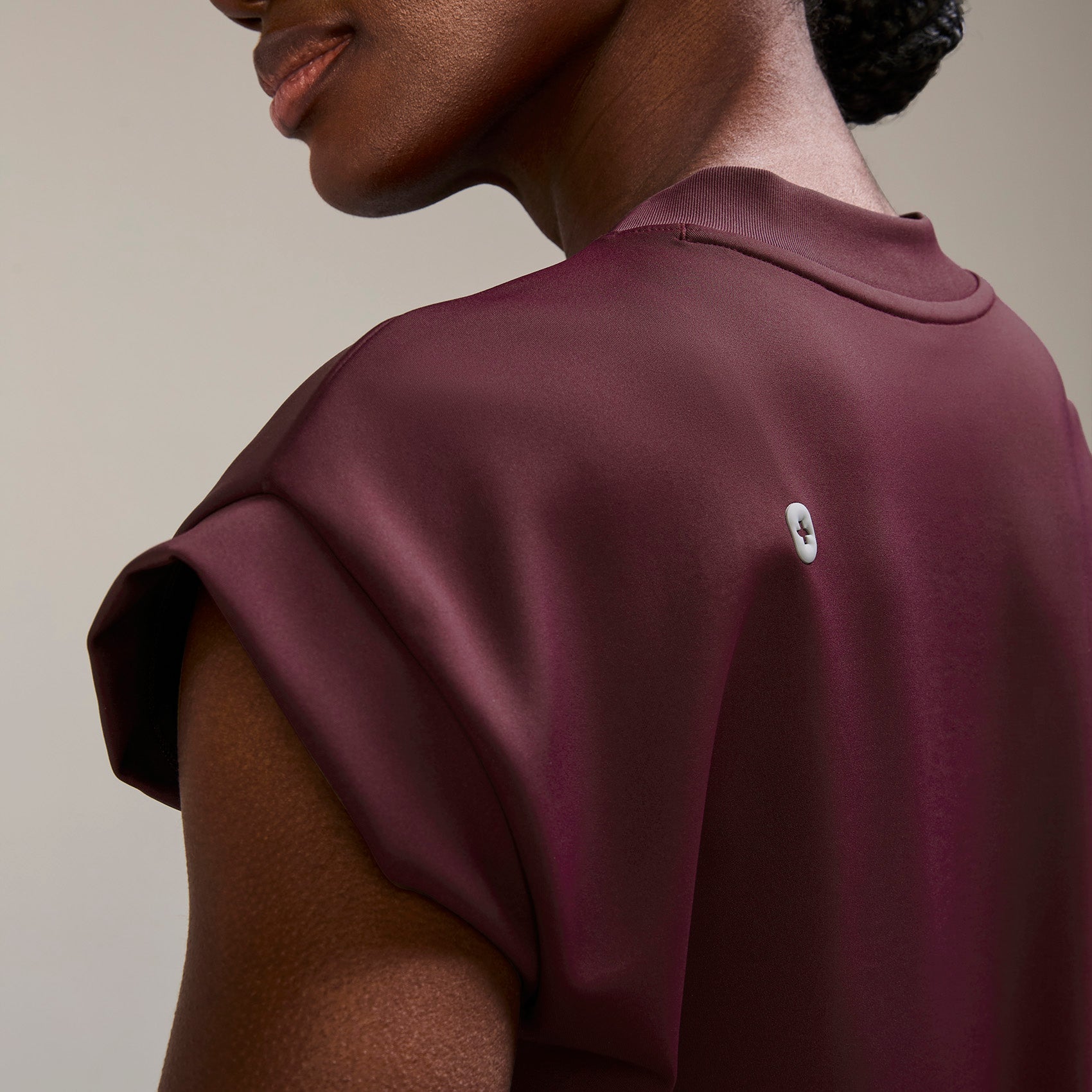 Mira Banded Scrub Top - Burgundy