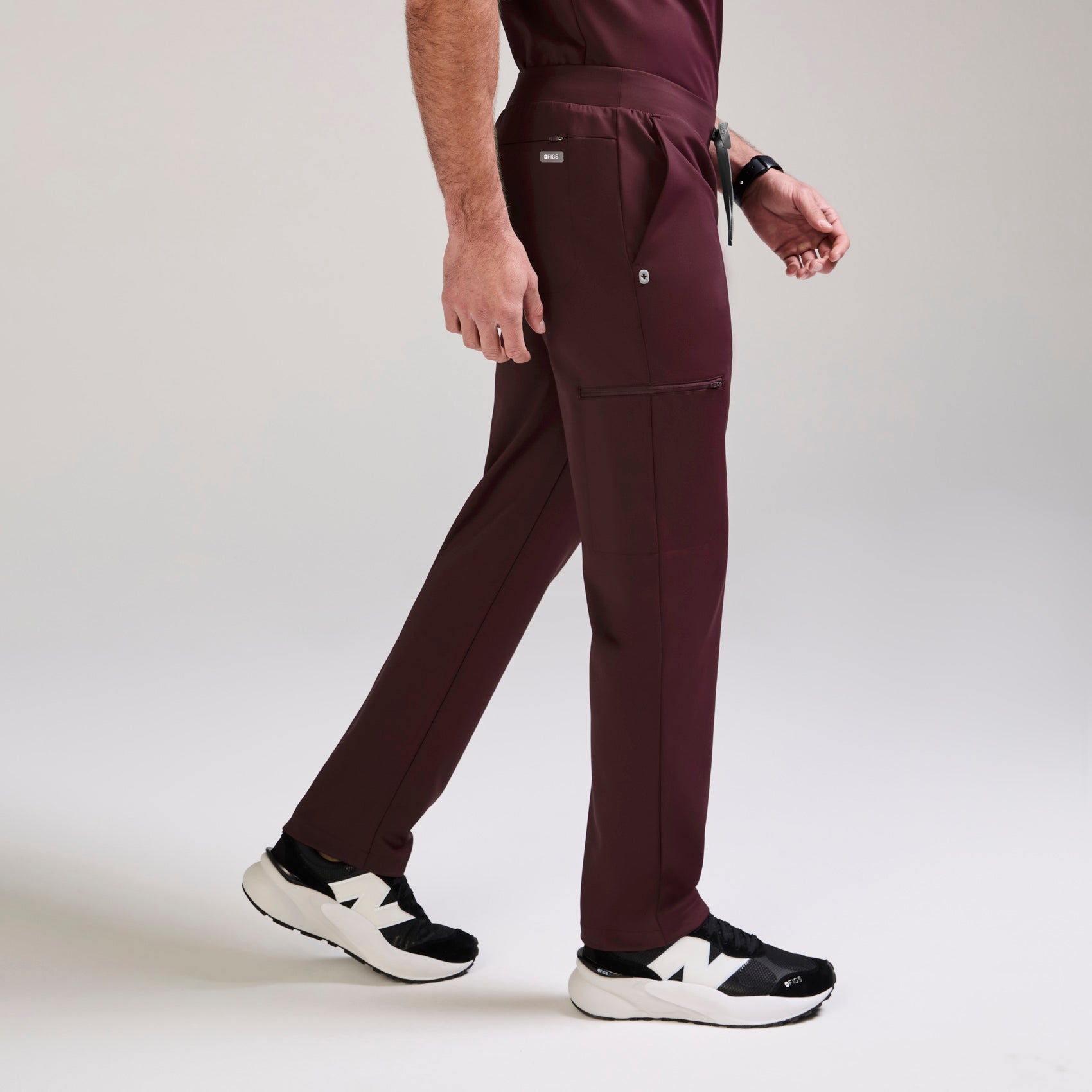 Norris Straight-Leg Scrub Pant - Burgundy
