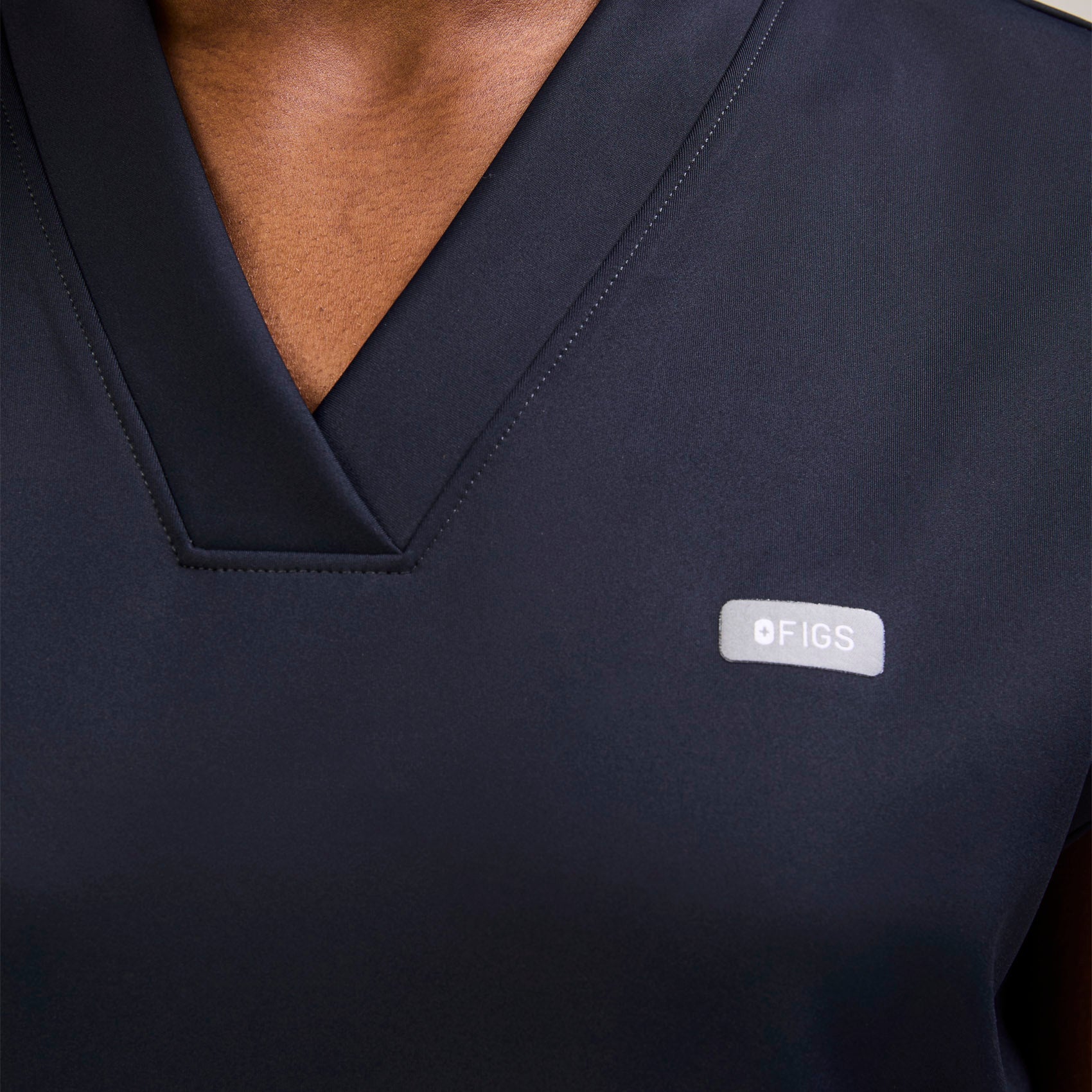 Mira Banded Scrub Top - Navy