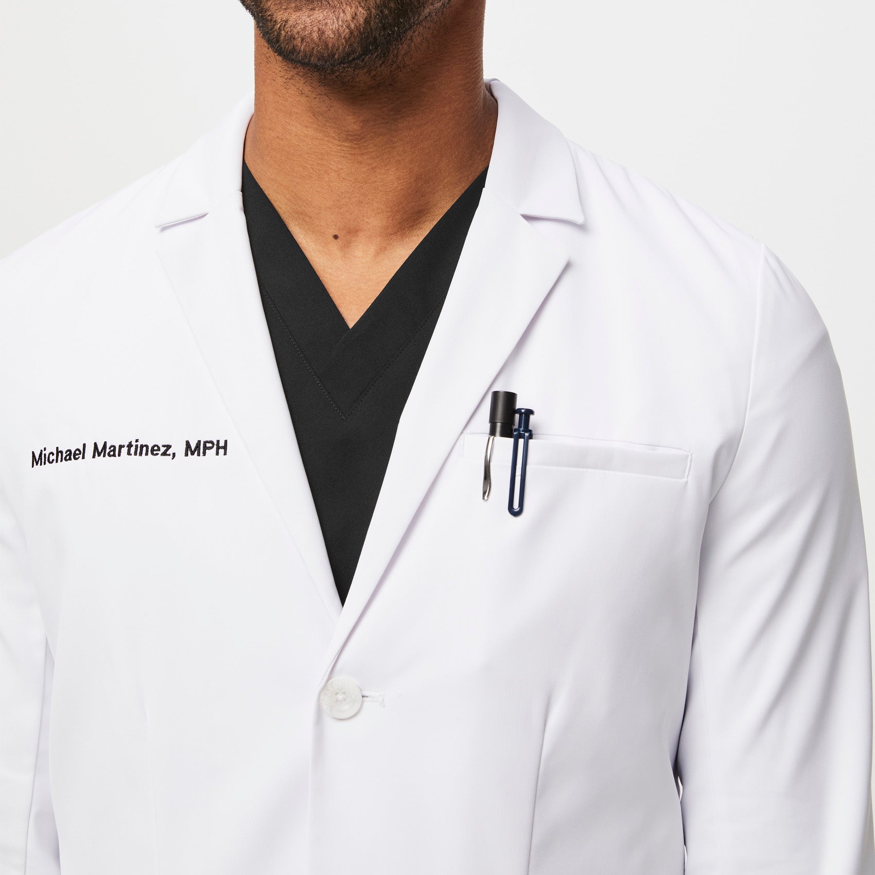 Harlem Classic Short Lab Coat - White