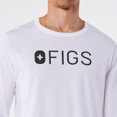 FIGS Logo Long-Sleeve Underscrub - White