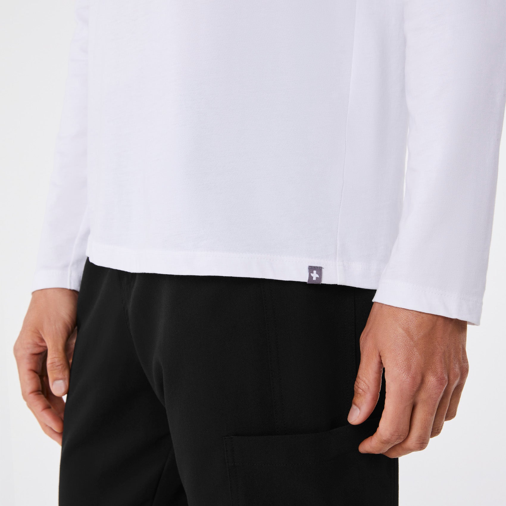 FIGS Logo Long-Sleeve Underscrub - White