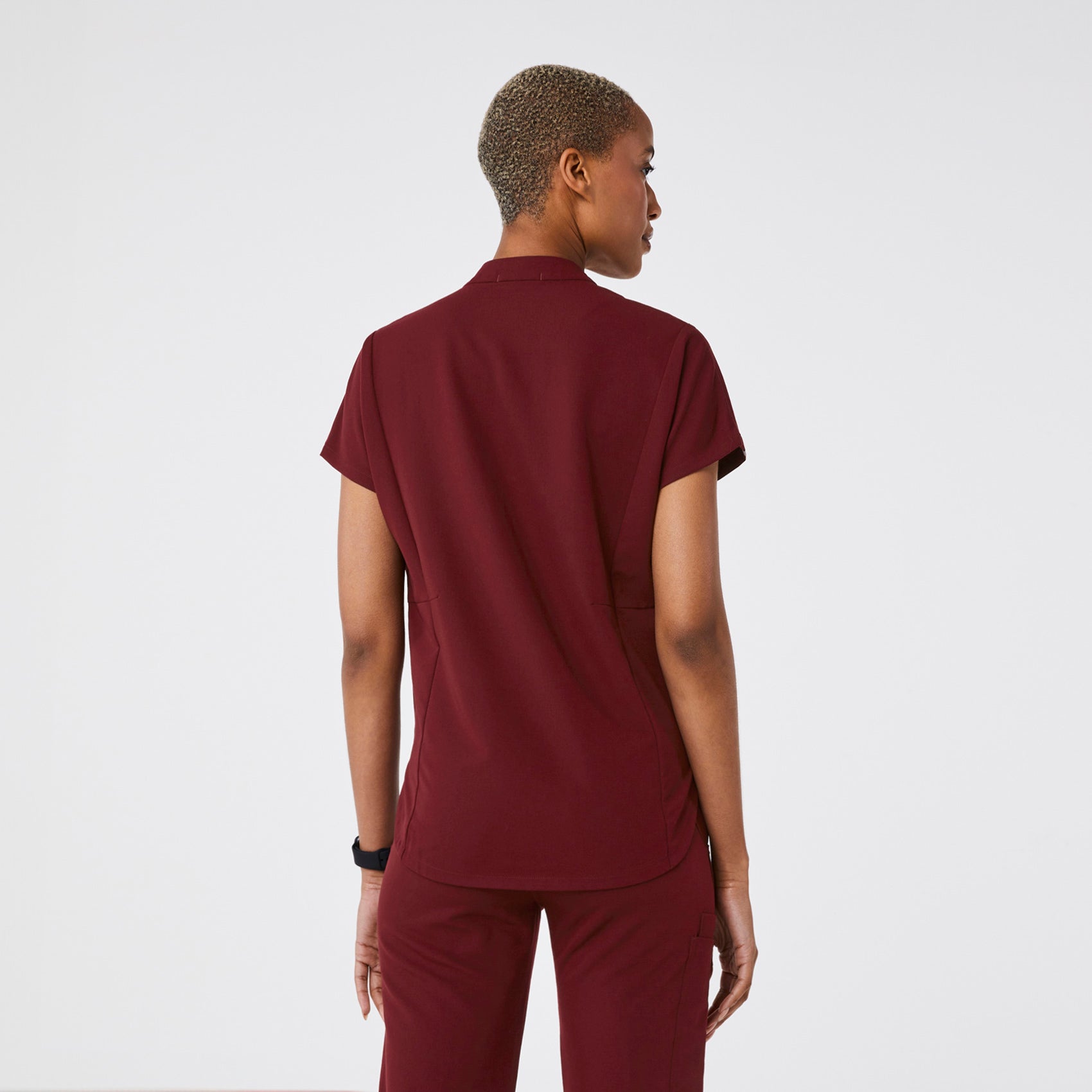 Montex Relaxed Scrub Top - Burgundy