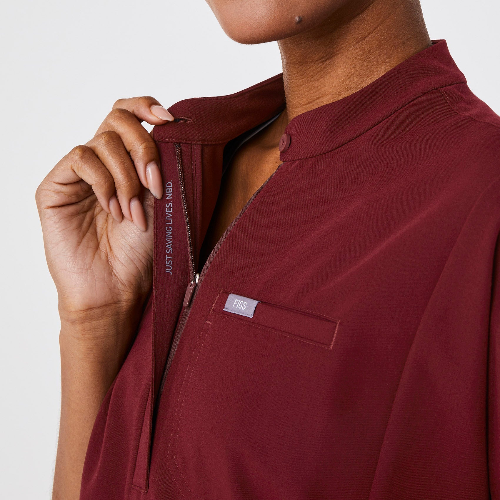 Montex Relaxed Scrub Top - Burgundy