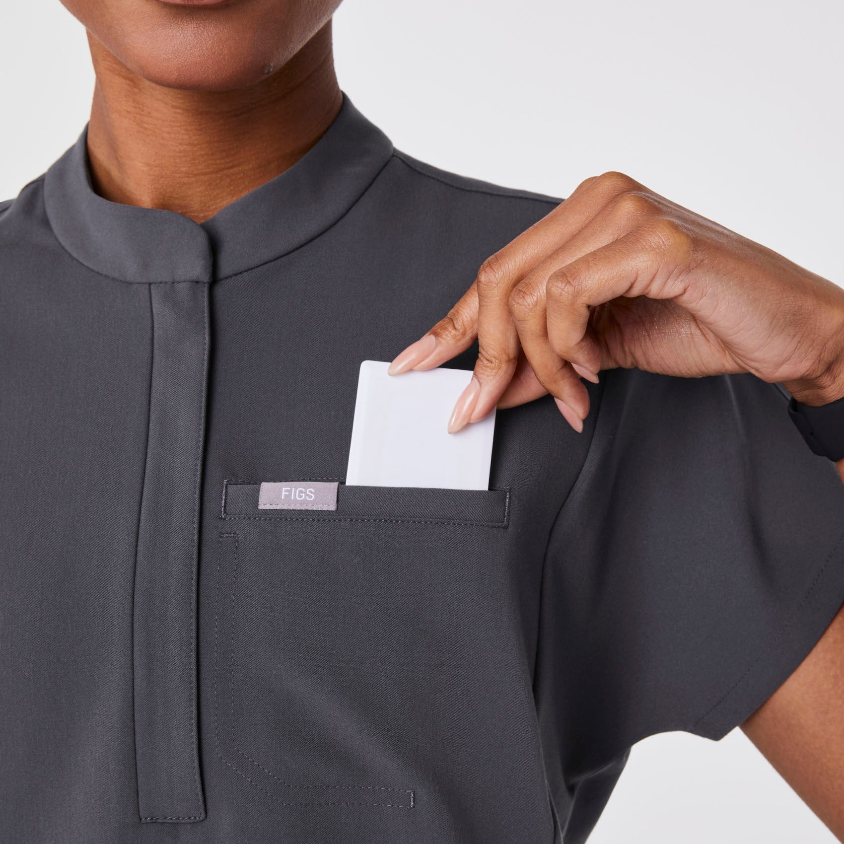 Montex Relaxed Scrub Top - Charcoal