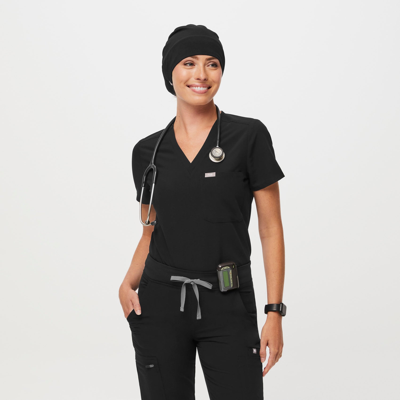 Modern Expandable Scrub Cap - Black