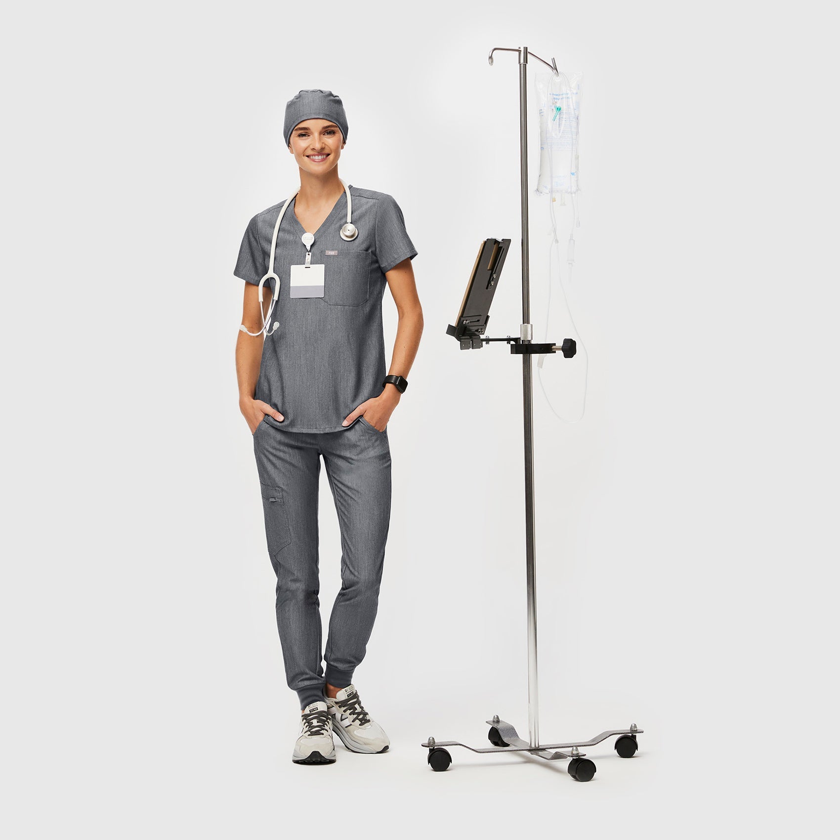 FIGS Scrub Cap With Buttonholes - Graphite