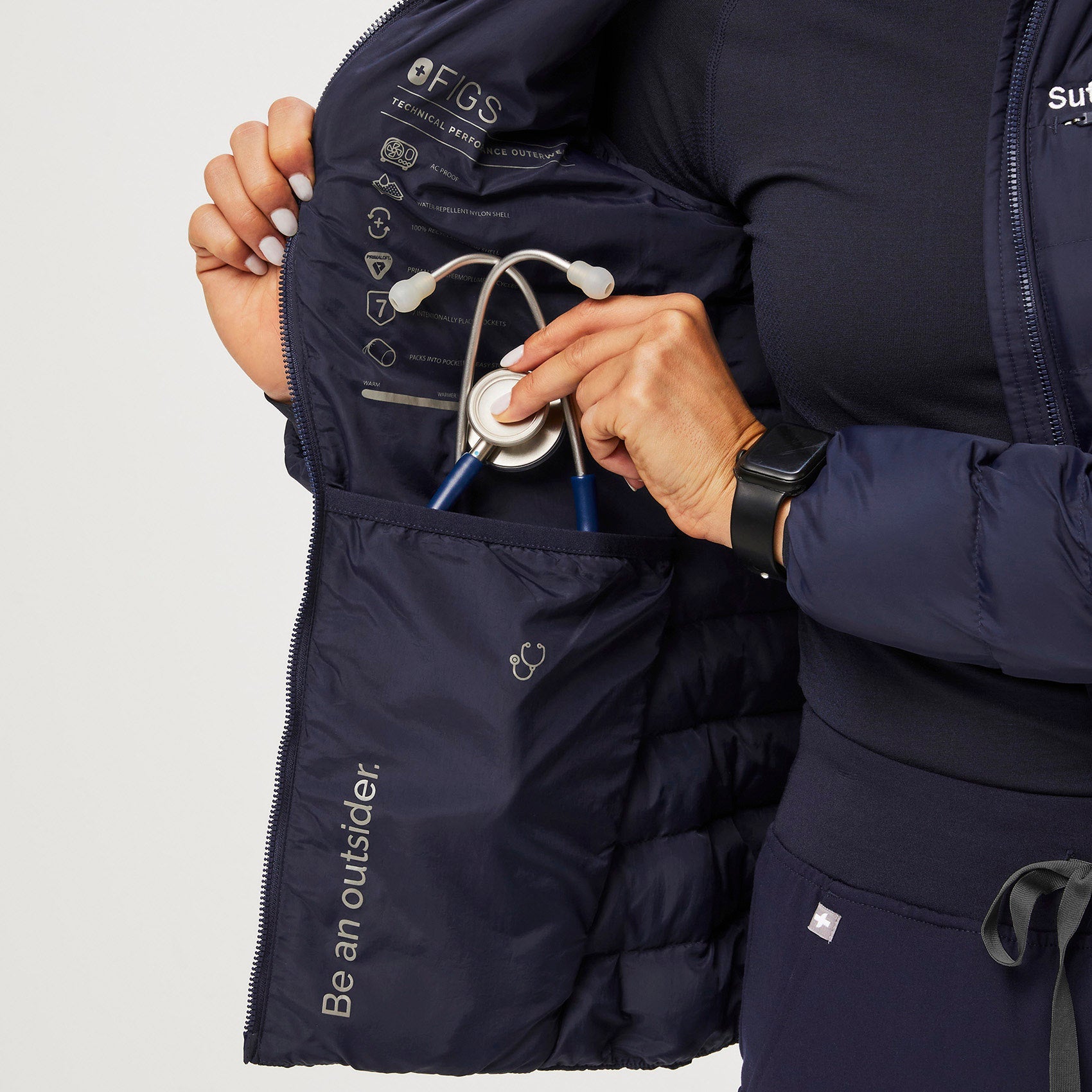 Packable Puffer Jacket - Navy