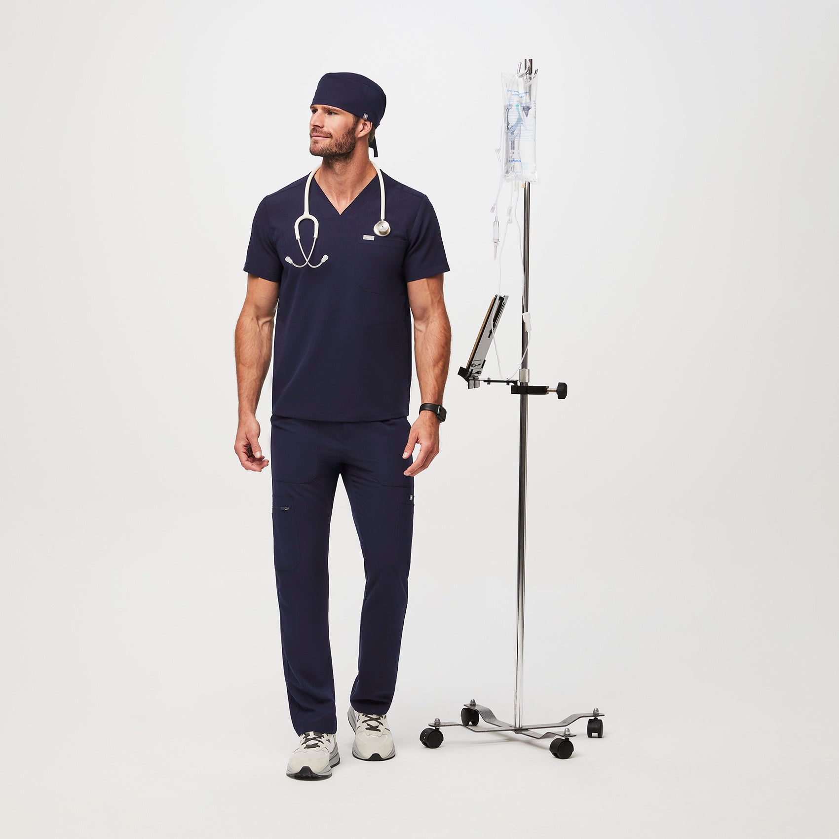 FIGS Scrub Cap With Buttonholes - Navy