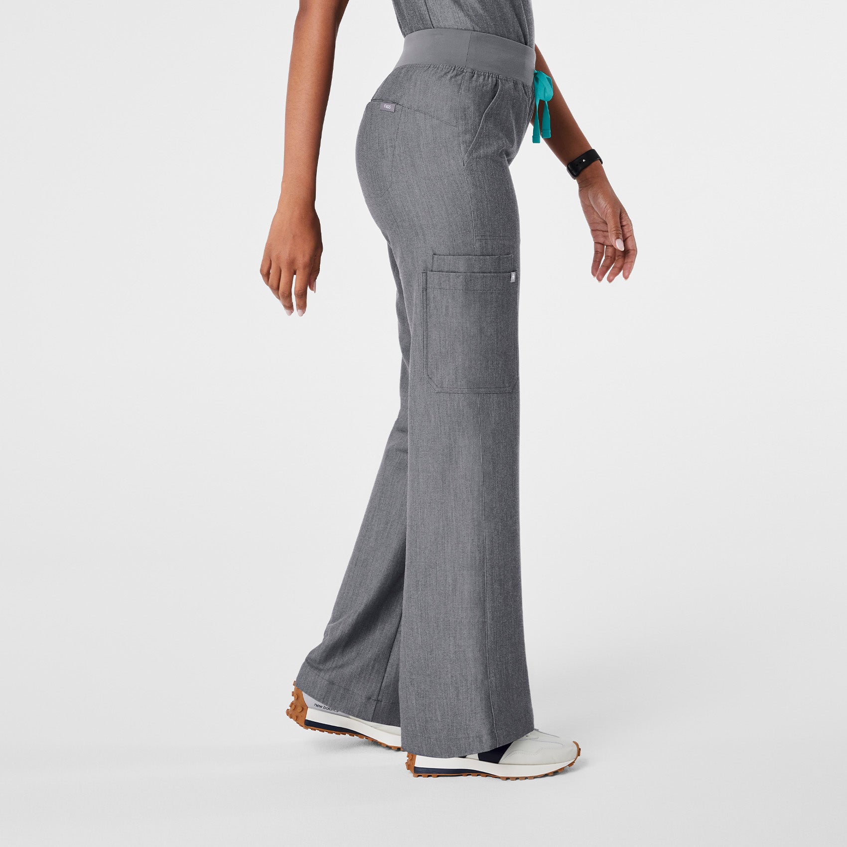 Isabel High-Rise Wide-Leg Scrub Pant - Graphite