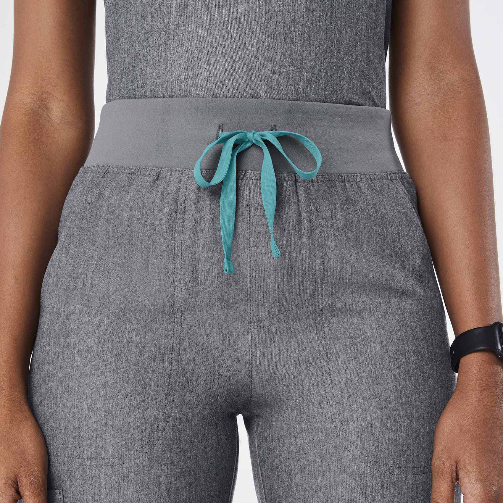 Isabel High-Rise Wide-Leg Scrub Pant - Graphite