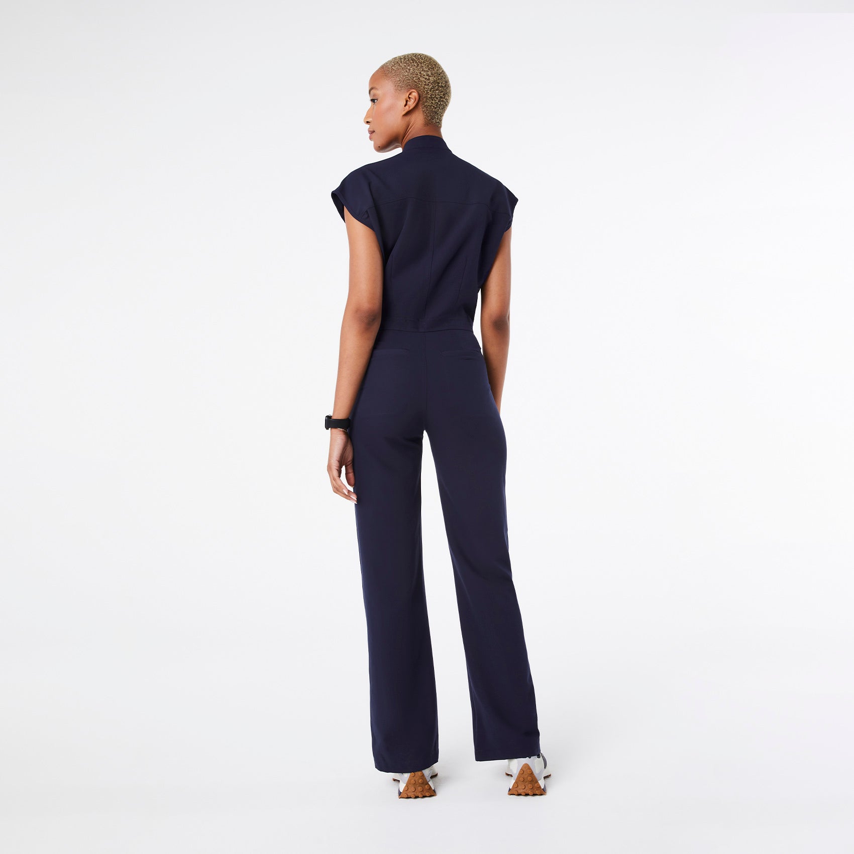 Rafaela Wide-Leg ScrubJumpsuit™ - Navy