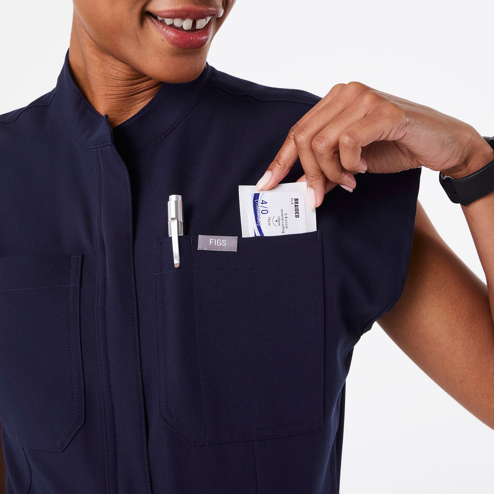 Rafaela Wide-Leg ScrubJumpsuit™ - Navy