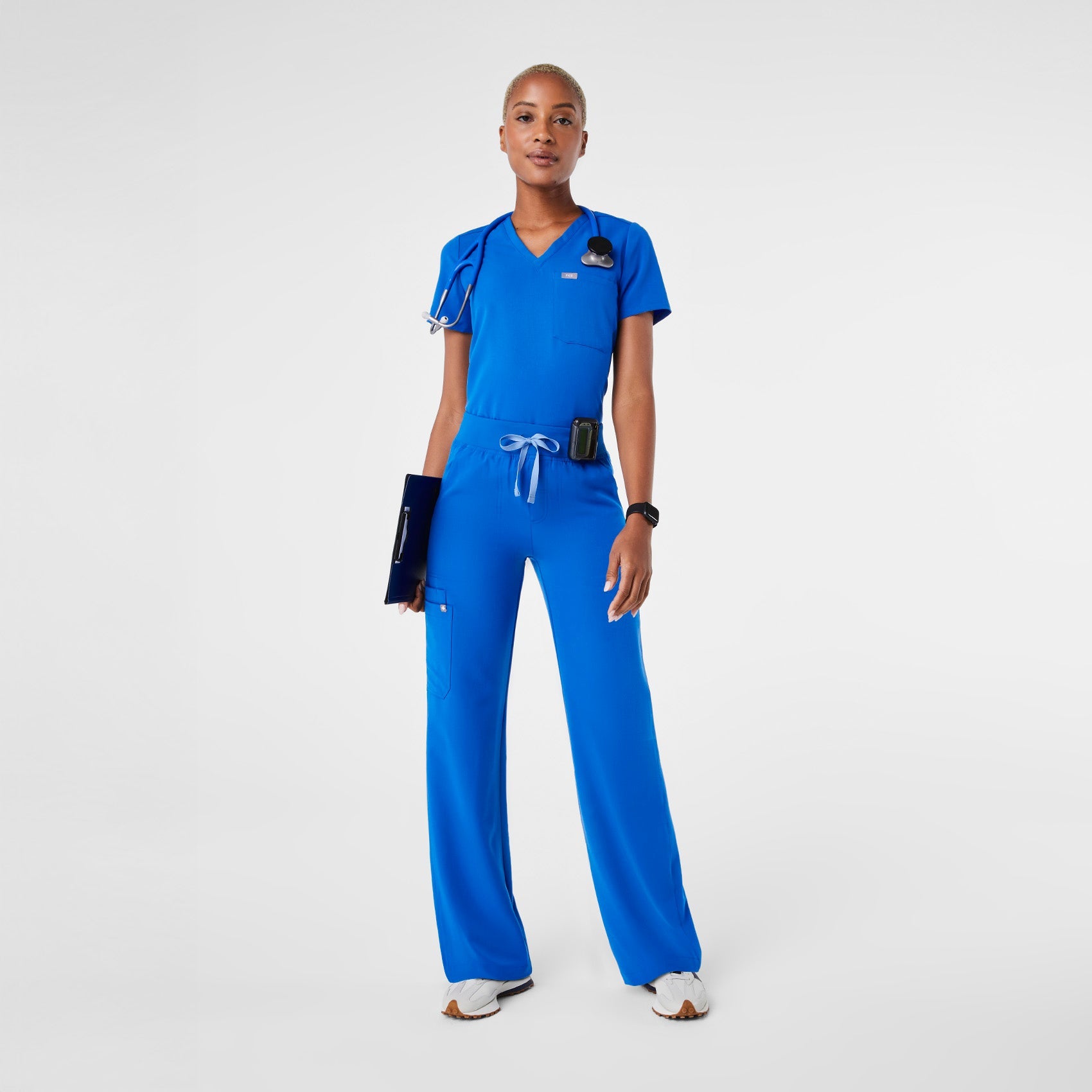 Isabel High-Rise Wide-Leg Scrub Pant - Royal Blue