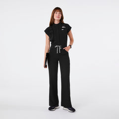 Rafaela Wide-Leg ScrubJumpsuit™ - Black