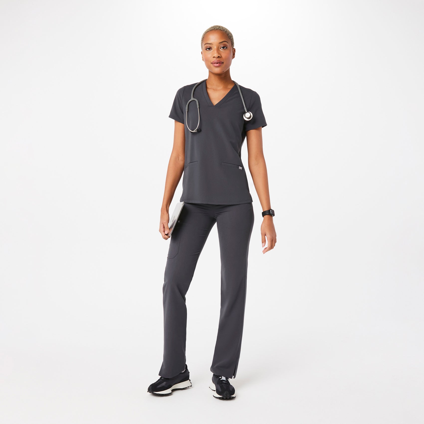 Casma Scrub Top™ - Charcoal