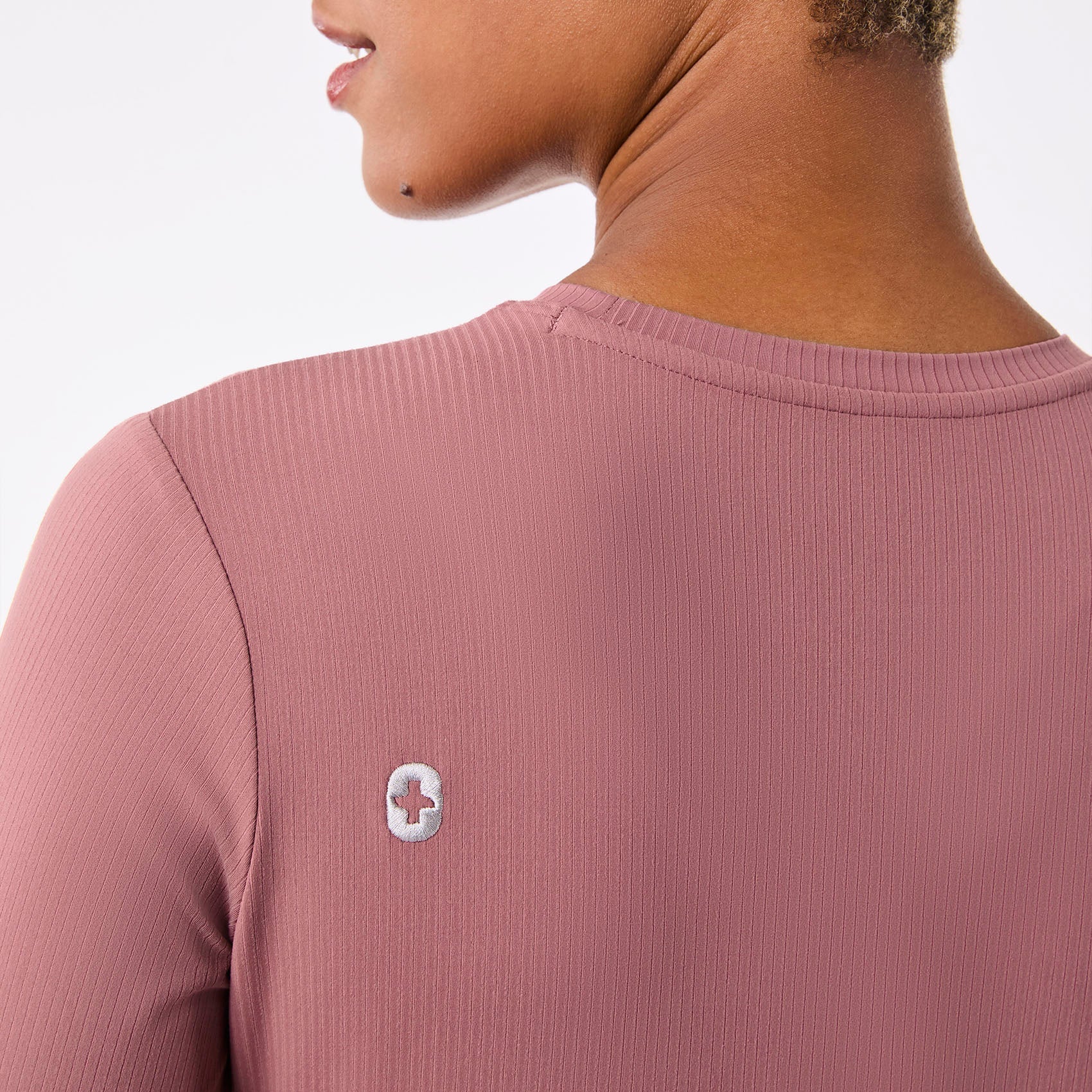 Palmer Ribbed Long-Sleeve Underscrub - Mauve