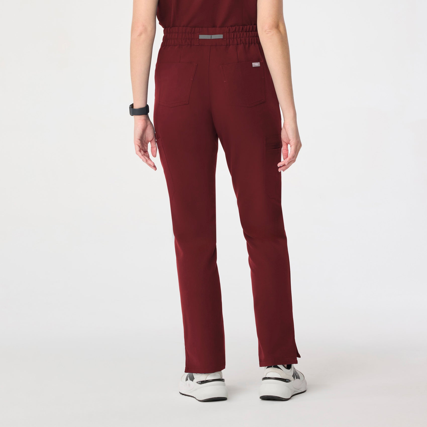 Dowa High-Rise Straight-Leg Scrub Pant - Burgundy