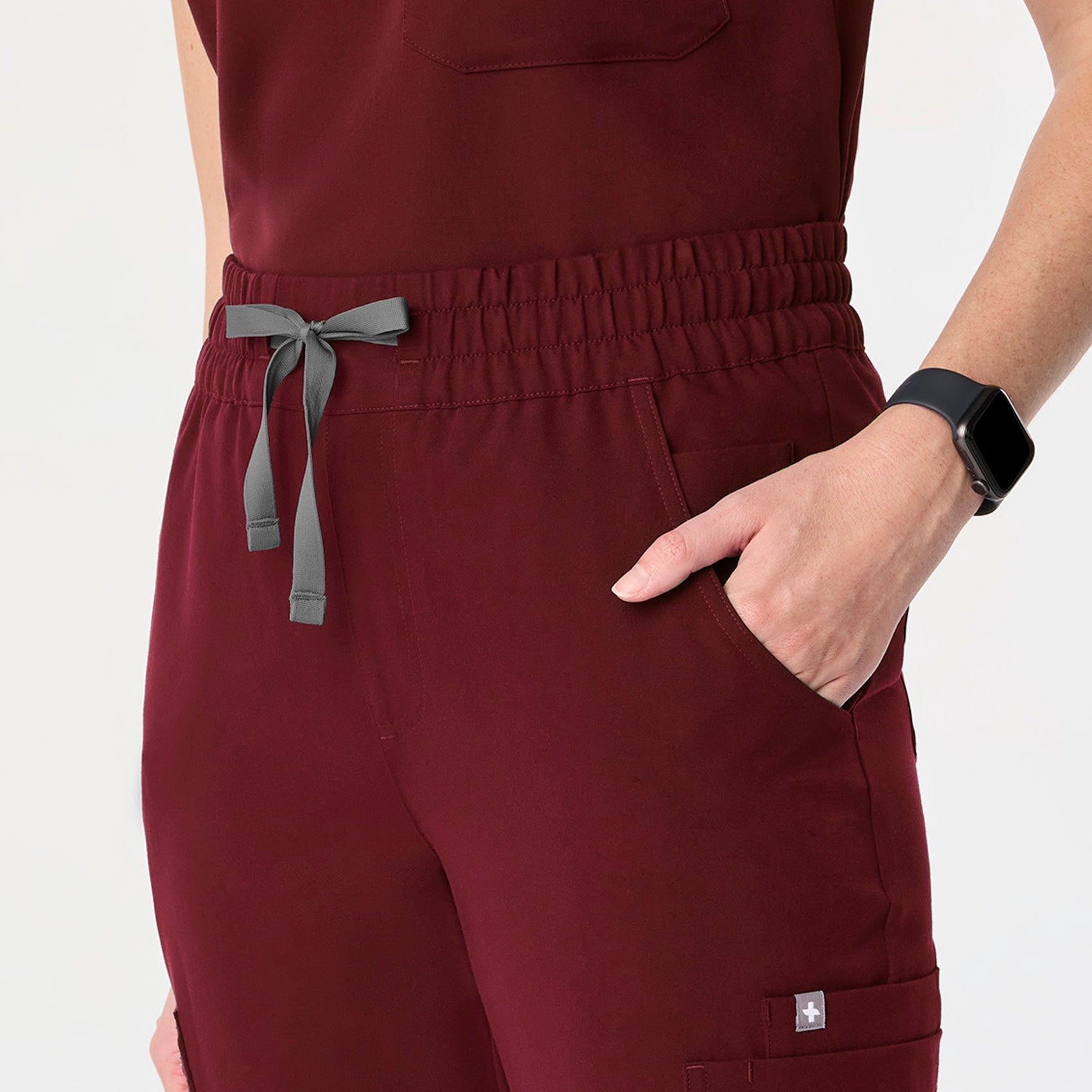 Uman High-Rise Jogger Scrub Pant - Burgundy