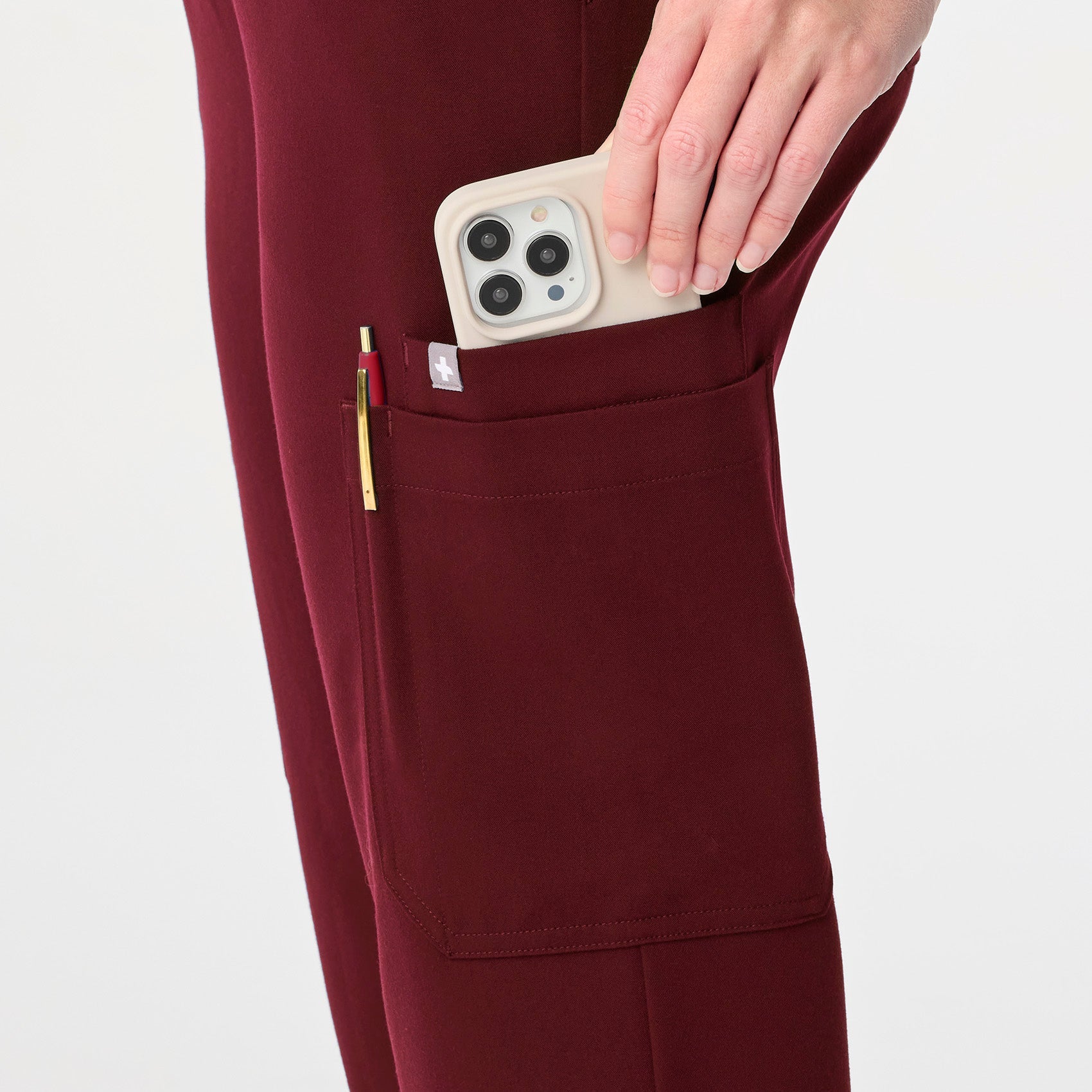 Uman High-Rise Jogger Scrub Pant - Burgundy