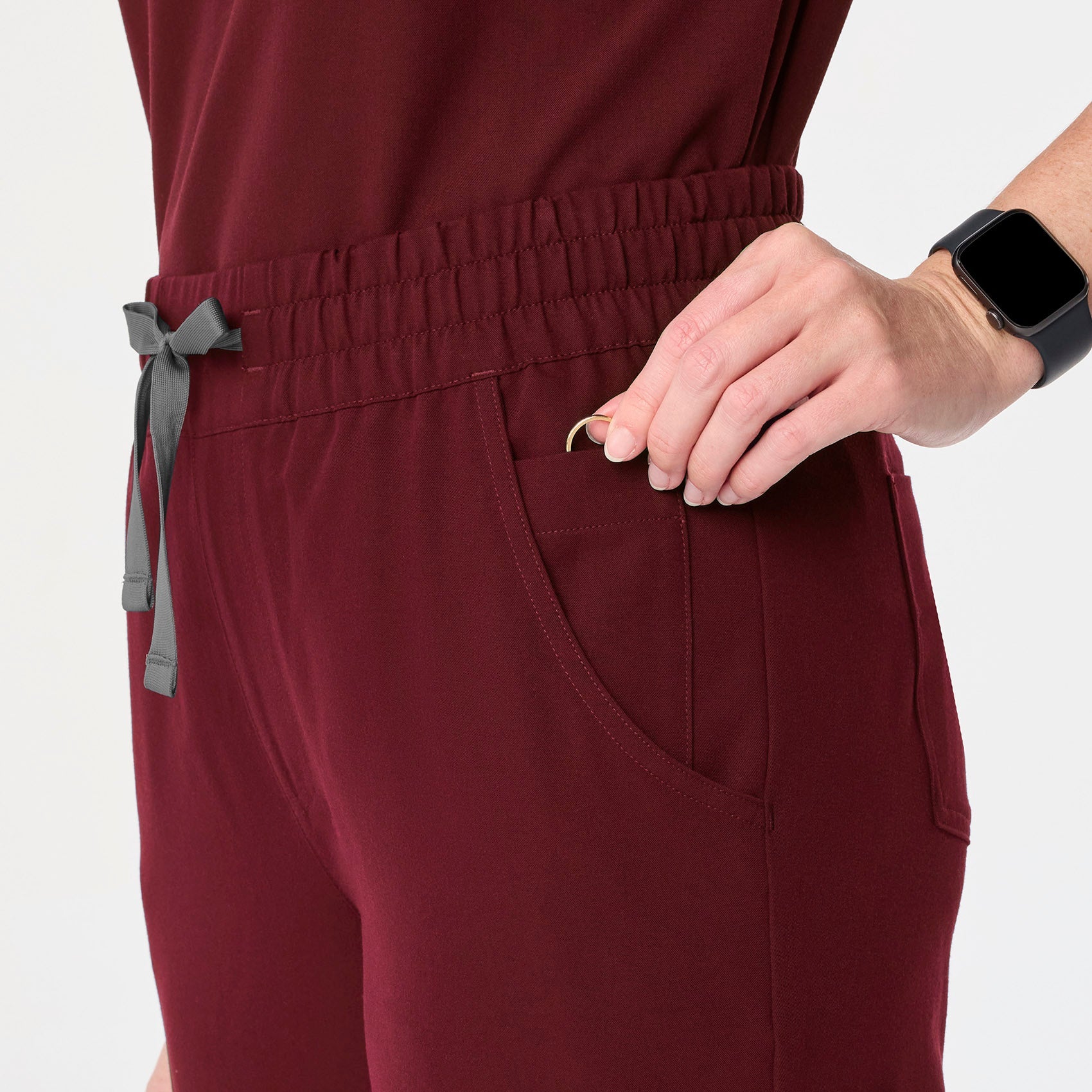 Uman High-Rise Jogger Scrub Pant - Burgundy
