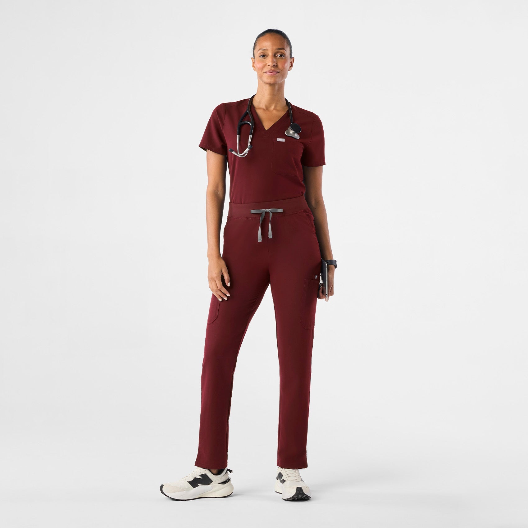 Yola High-Rise Slim Scrub Pant™ - Burgundy